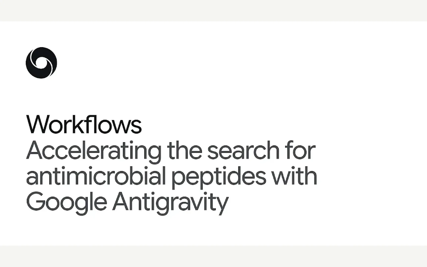 Antigravity ile antimikrobiyal peptit araştırmasının resmî duyuru kapağı
