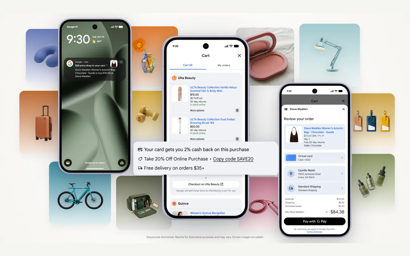 Google Universal Cart’ın ürünleri tek sepette birleştiren resmî arayüz görseli